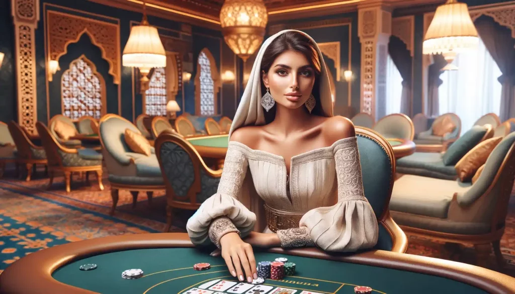 woman playing casino